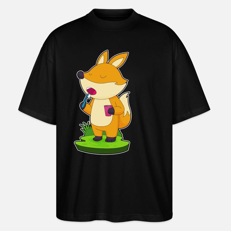 Fuchs toothbrush - Stanley/Stella Oversized Unisex Organic T-shirt Blaster 2.0 - black