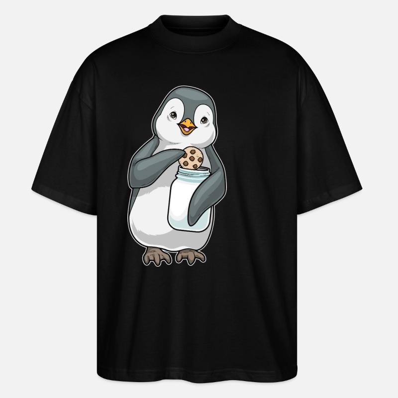 Pinguin Cookie - Stanley/Stella Oversized Unisex Bio T-Shirt Blaster 2.0 - Schwarz