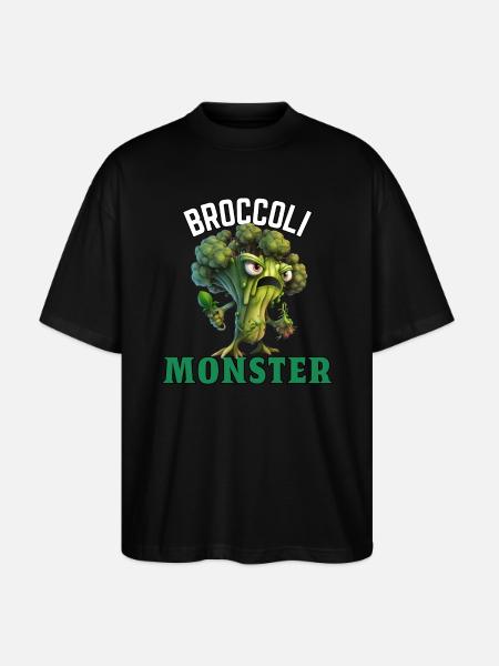 Broccoli Monster - Stanley/Stella Oversized Unisex Organic T-shirt Blaster 2.0 - black