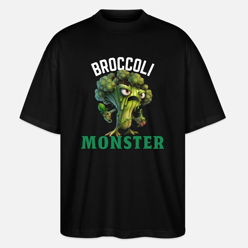 Broccoli Monster - Stanley/Stella Oversized Unisex Organic T-shirt Blaster 2.0 - black
