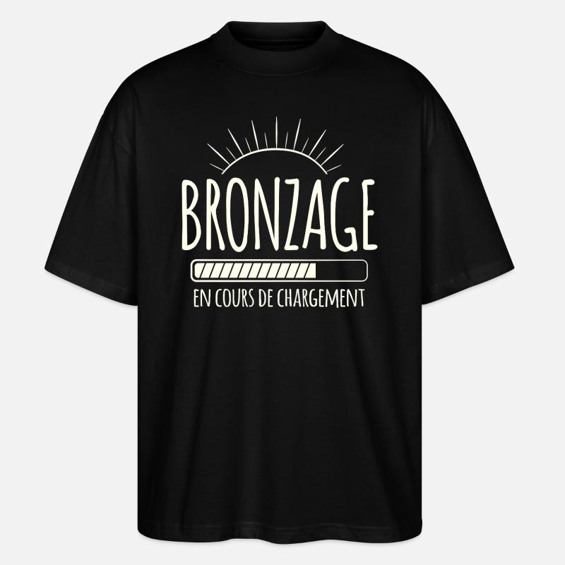 Tan Loading, Été, Vacances, Français - T-shirt bio Blaster 2.0 coupe oversize Stanley/Stella Unisexe - noir