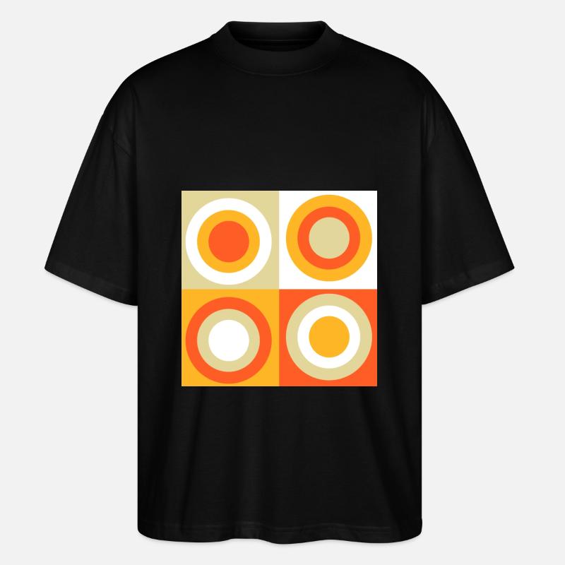 70s Pattern Circles Squiggle - Stanley/Stella Oversized Unisex Organic T-shirt Blaster 2.0 - black