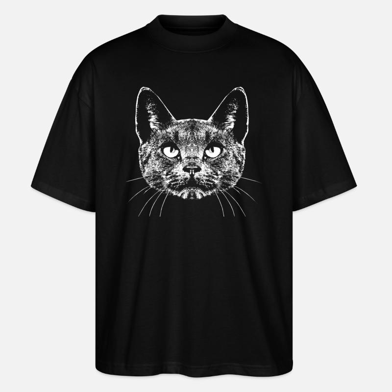Chat / Portrait - T-shirt bio Blaster 2.0 coupe oversize Stanley/Stella Unisexe - noir