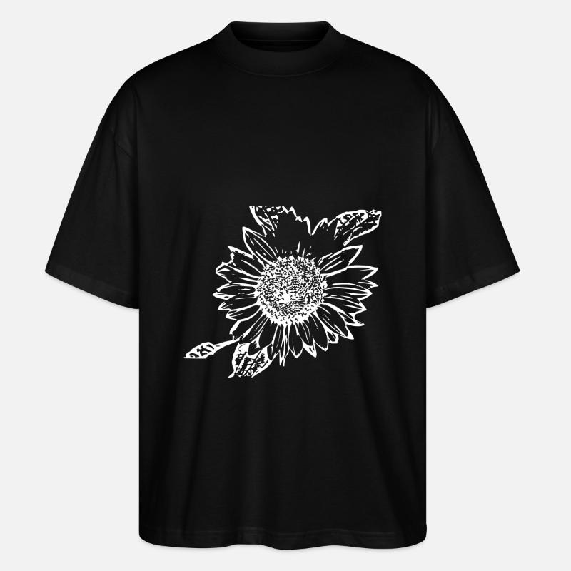 Tournesol blanc - T-shirt bio Blaster 2.0 coupe oversize Stanley/Stella Unisexe - noir