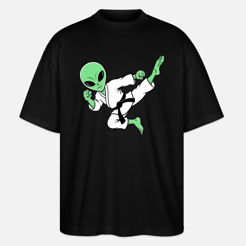 Karate Alien - Stanley/Stella Oversized Unisex Bio T-Shirt Blaster 2.0 - Schwarz