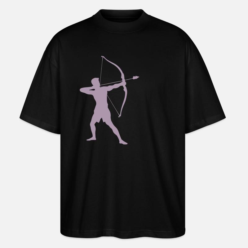 Bogenschütze-Silhouette, Präzises - Stanley/Stella Oversized Unisex Bio T-Shirt Blaster 2.0 - Schwarz
