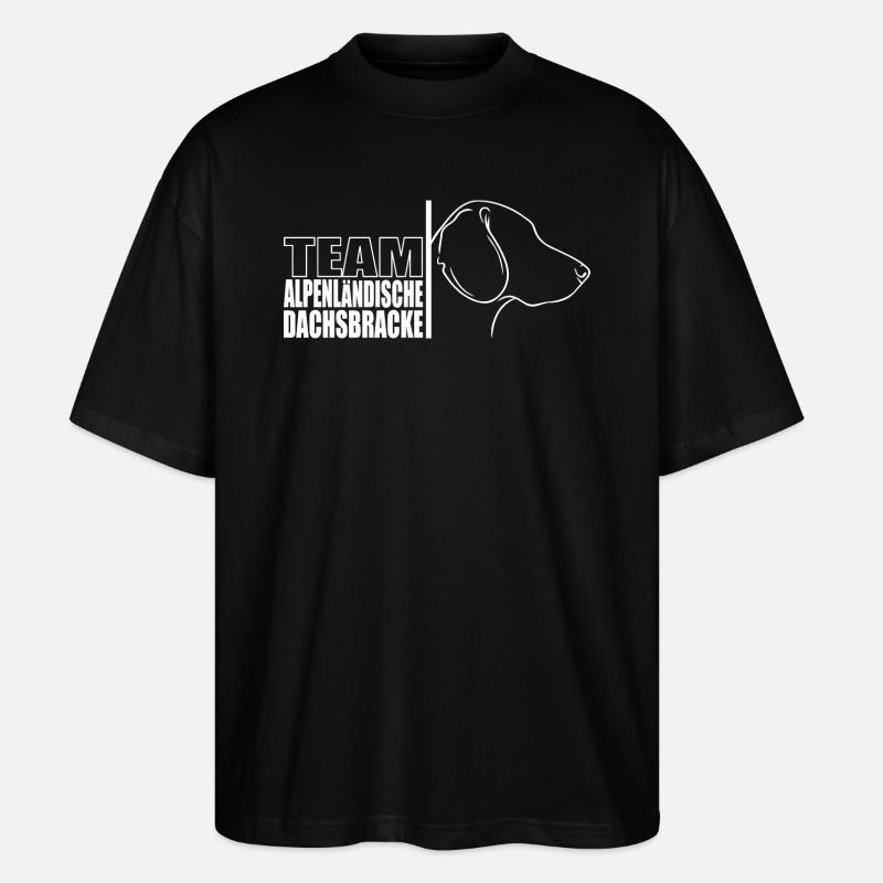 TEAM Alpenländische Dachsbracke Jagdhunde Wilsigns - Stanley/Stella Oversized Unisex Bio T-Shirt Blaster 2.0 - Schwarz
