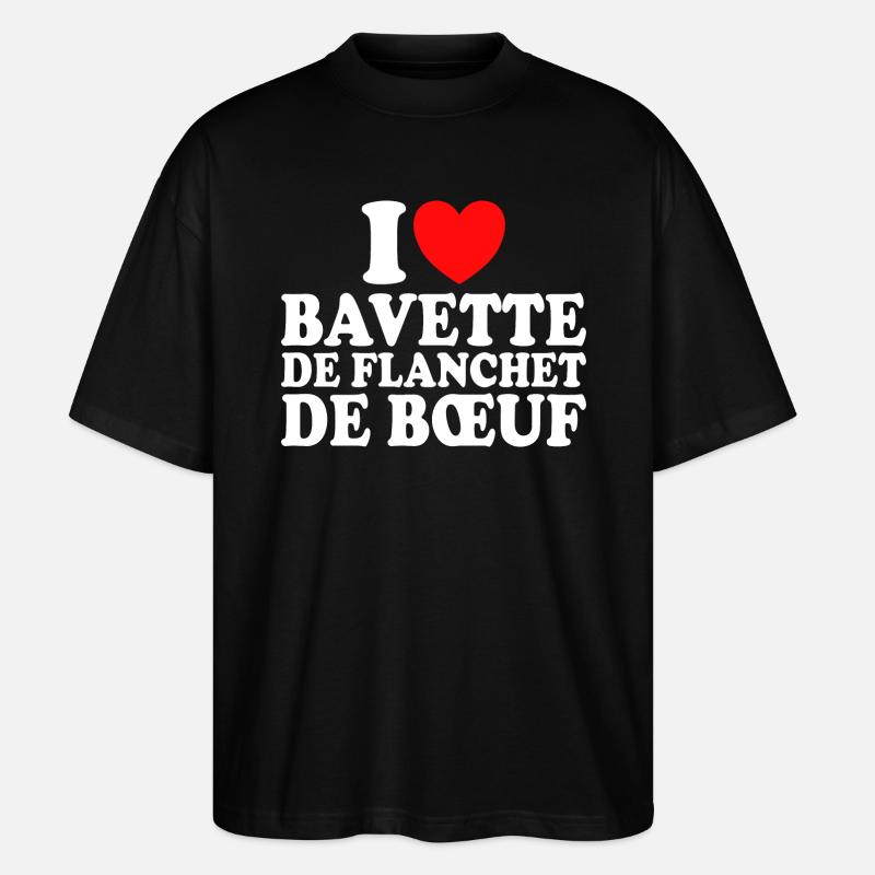 Boucher I Love Bavette De Flanchet De Boeuf - T-shirt bio Blaster 2.0 coupe oversize Stanley/Stella Unisexe - noir