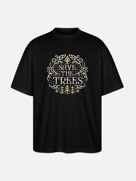 Save the trees - Stanley/Stella Oversized Unisex Organic T-shirt Blaster 2.0 - black