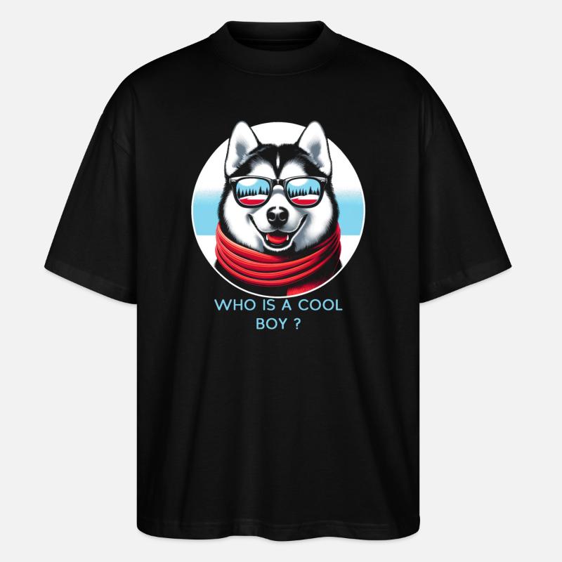 Coole Husky-Vitrine - Stanley/Stella Oversized Unisex Bio T-Shirt Blaster 2.0 - Schwarz