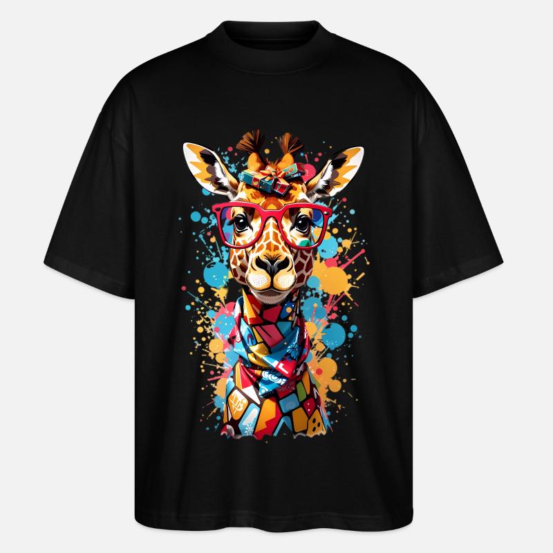 Coole Giraffe - Stanley/Stella Oversized Unisex Bio T-Shirt Blaster 2.0 - Schwarz