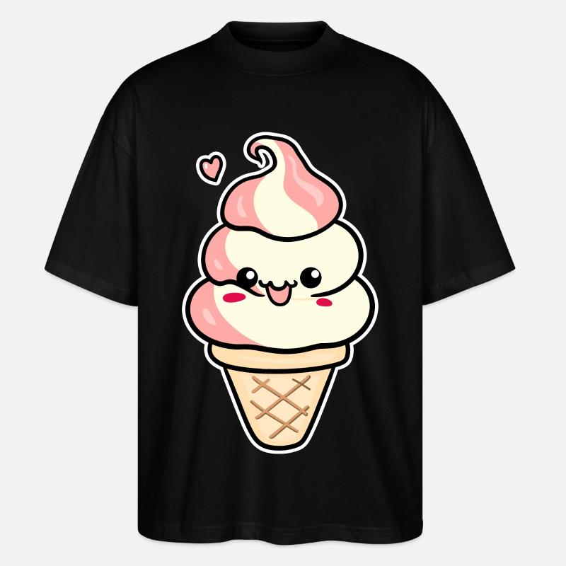 Cartoon Eiscreme - Stanley/Stella Oversized Unisex Bio T-Shirt Blaster 2.0 - Schwarz