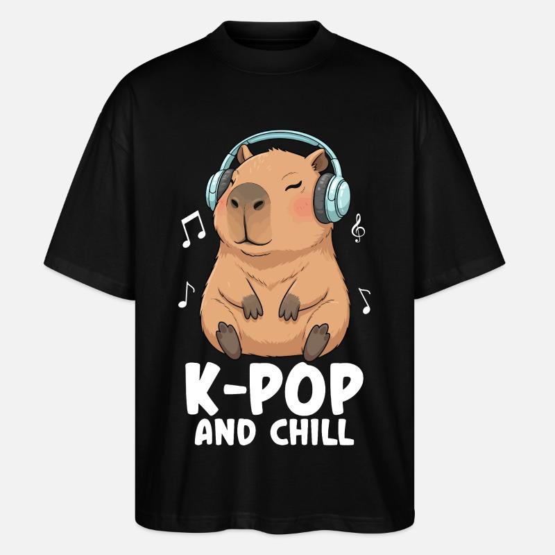 K Pop And Chill - Stanley/Stella Oversized Unisex Bio T-Shirt Blaster 2.0 - Schwarz