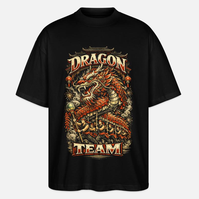 Dragon Dance Drachentanz - Stanley/Stella Oversized Unisex Bio T-Shirt Blaster 2.0 - Schwarz