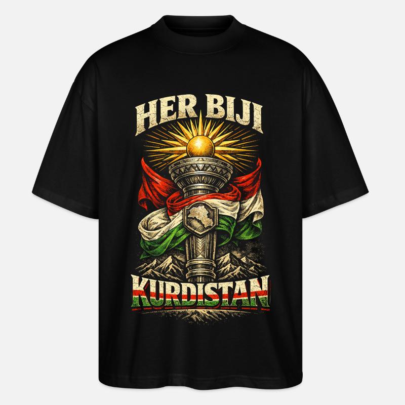 Her Biji Kurdistan Kurde Kurden - Stanley/Stella Oversized Unisex Bio T-Shirt Blaster 2.0 - Schwarz