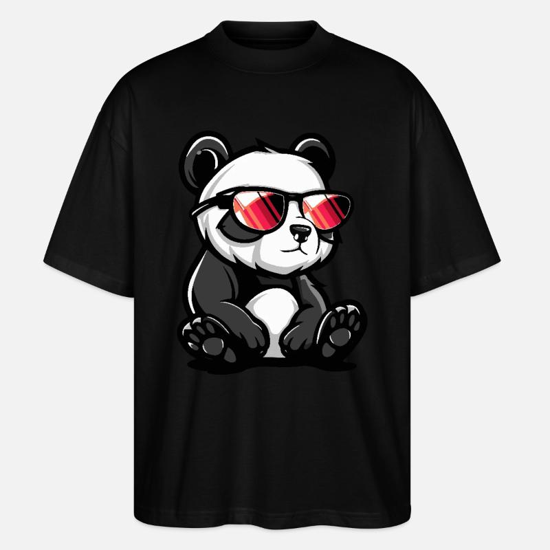 Panda Cool Comic - Stanley/Stella Oversized Unisex Bio T-Shirt Blaster 2.0 - Schwarz