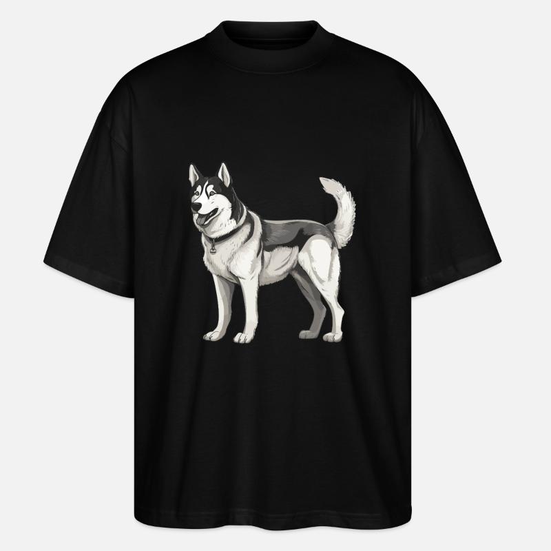 Husky Hund - Stanley/Stella Oversized Unisex Bio T-Shirt Blaster 2.0 - Schwarz