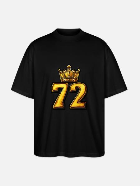 72 Zahl Krone - Stanley/Stella Oversized Unisex Bio T-Shirt Blaster 2.0 - Schwarz