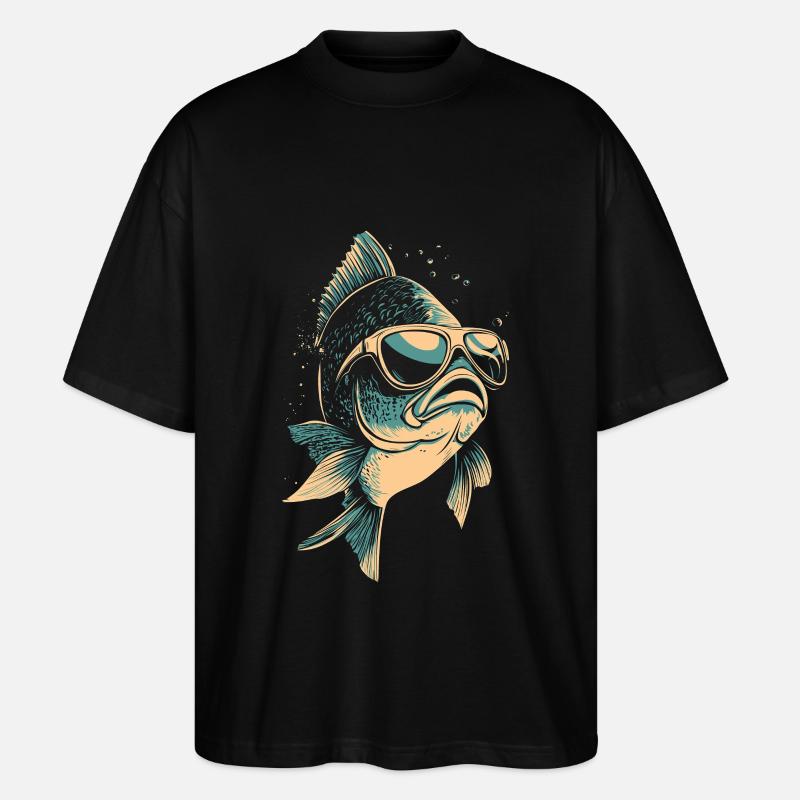 Poisson amusant pour les pêcheurs - T-shirt bio Blaster 2.0 coupe oversize Stanley/Stella Unisexe - noir