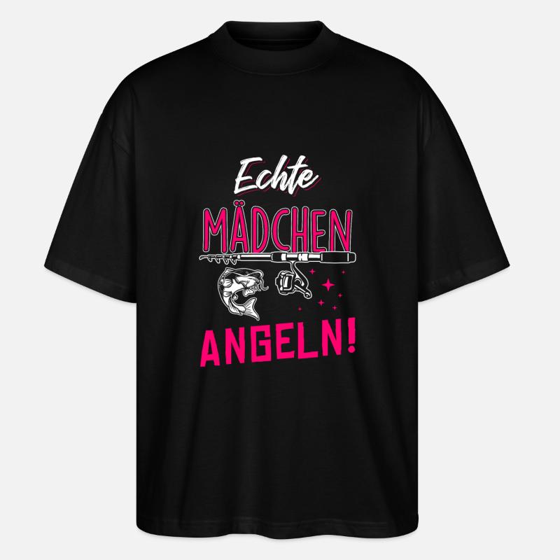 Echte Mädchen Angeln - Stanley/Stella Oversized Unisex Bio T-Shirt Blaster 2.0 - Schwarz
