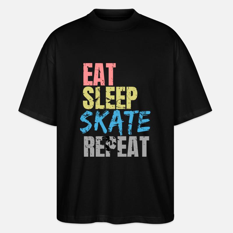 Eat Sleep Skate Repeat - Stanley/Stella Oversized Unisex Bio T-Shirt Blaster 2.0 - Schwarz
