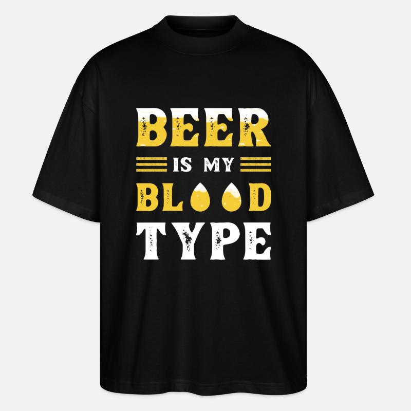 Bier Blutgruppe Bier - Stanley/Stella Oversized Unisex Bio T-Shirt Blaster 2.0 - Schwarz