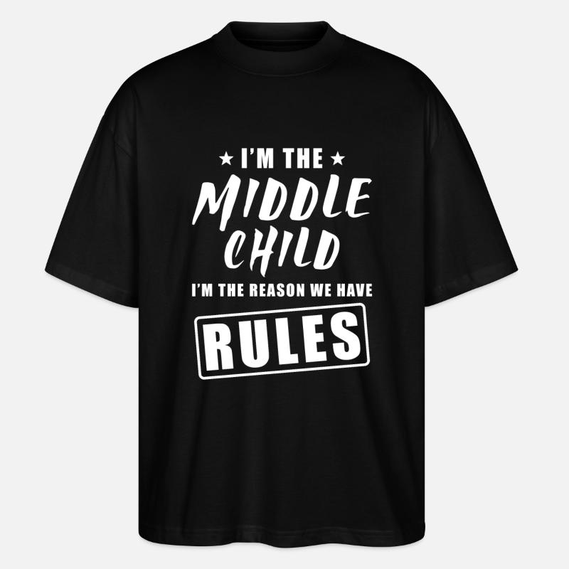 Mittleres Kind - Stanley/Stella Oversized Unisex Bio T-Shirt Blaster 2.0 - Schwarz
