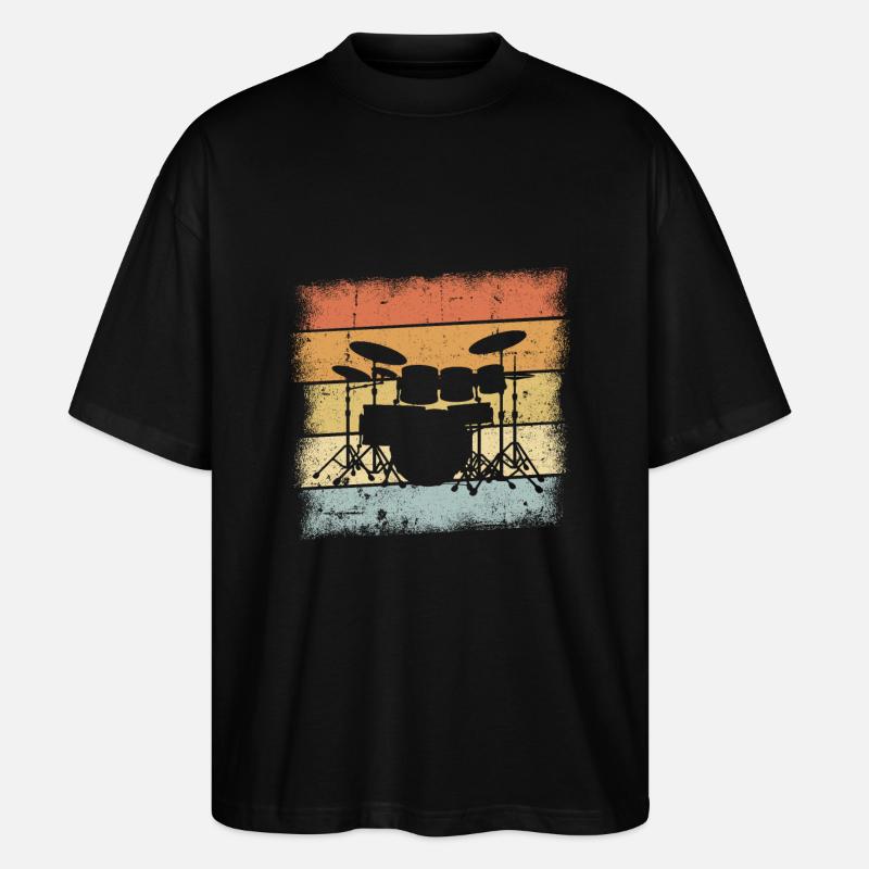 Drummer Geschenk - Stanley/Stella Oversized Unisex Bio T-Shirt Blaster 2.0 - Schwarz