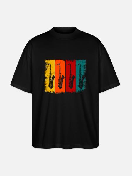 Saxophone - T-shirt bio Blaster 2.0 coupe oversize Stanley/Stella Unisexe - noir