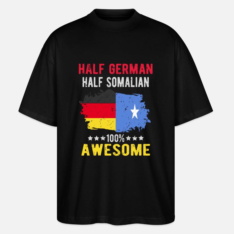 Moitié allemand moitié somalien - T-shirt bio Blaster 2.0 coupe oversize Stanley/Stella Unisexe - noir