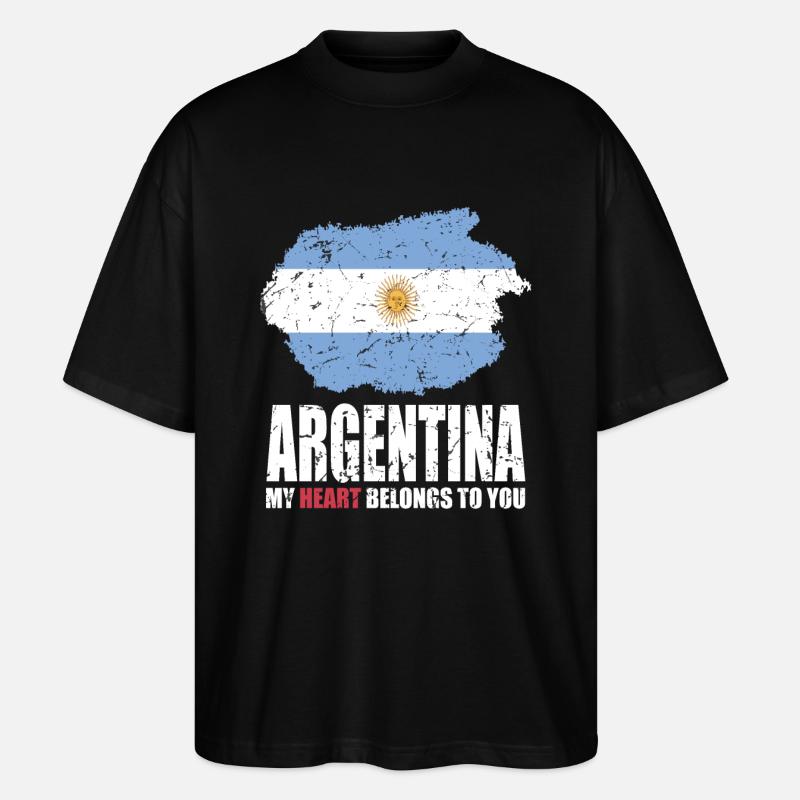 Drapeau de l’ARGENTINE - T-shirt bio Blaster 2.0 coupe oversize Stanley/Stella Unisexe - noir