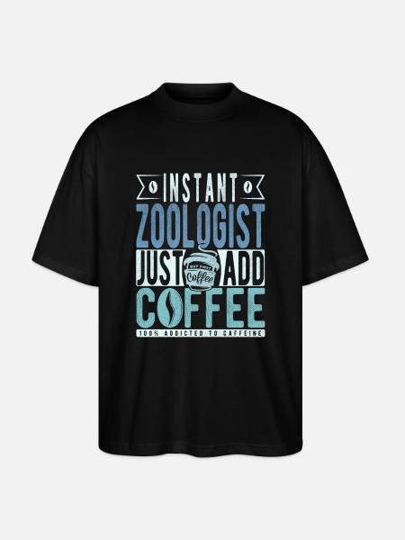 Zoologe Kaffee Spruch - Stanley/Stella Oversized Unisex Bio T-Shirt Blaster 2.0 - Schwarz