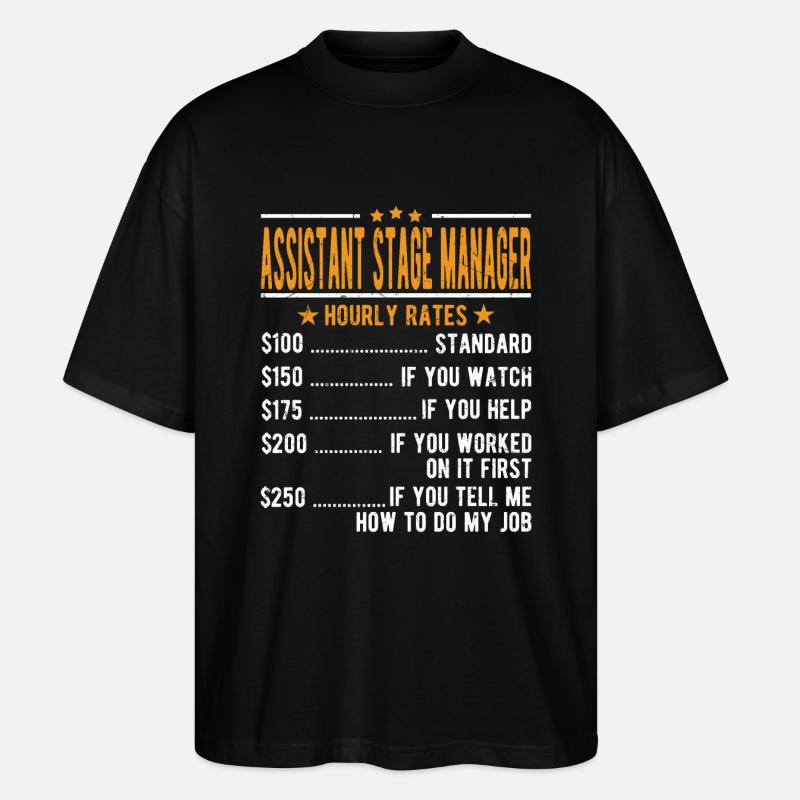 Assistant Bühnenmanager Stundenlohn - Stanley/Stella Oversized Unisex Bio T-Shirt Blaster 2.0 - Schwarz