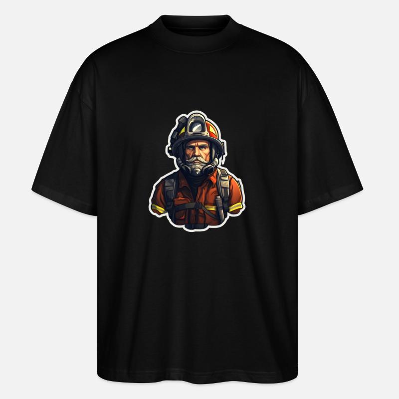 Feuerwehrmann Alter Mann - Stanley/Stella Oversized Unisex Bio T-Shirt Blaster 2.0 - Schwarz