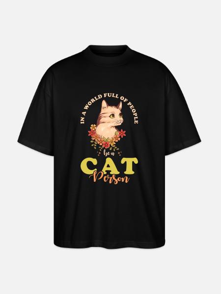 Cat Man Cat Cute - Stanley/Stella Oversized Unisex Organic T-shirt Blaster 2.0 - black