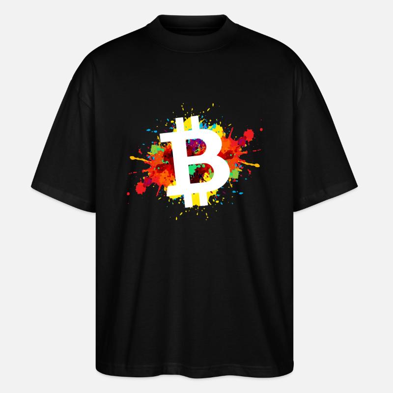 Bitcoin Krypto Kryptowährung - Stanley/Stella Oversized Unisex Bio T-Shirt Blaster 2.0 - Schwarz