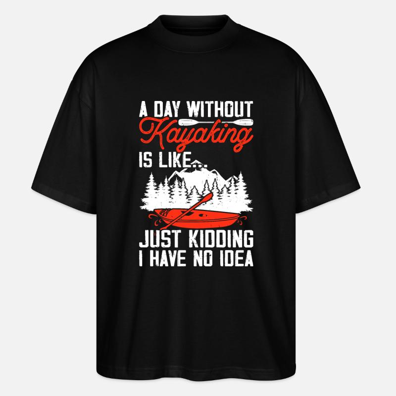 Kajak Kajakfahrer Kajaker - Stanley/Stella Oversized Unisex Bio T-Shirt Blaster 2.0 - Schwarz