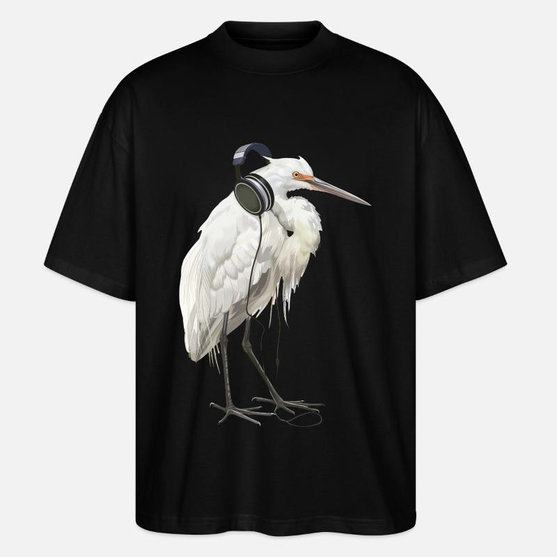 Reiher Vogel - Stanley/Stella Oversized Unisex Bio T-Shirt Blaster 2.0 - Schwarz