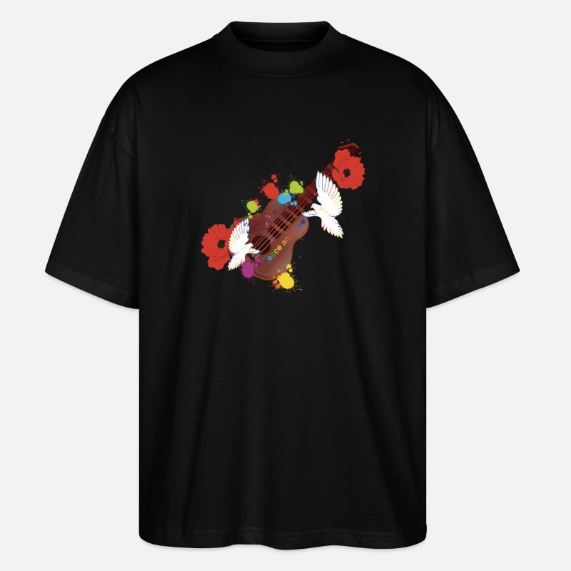 Frieden und Liebe - Stanley/Stella Oversized Unisex Bio T-Shirt Blaster 2.0 - Schwarz