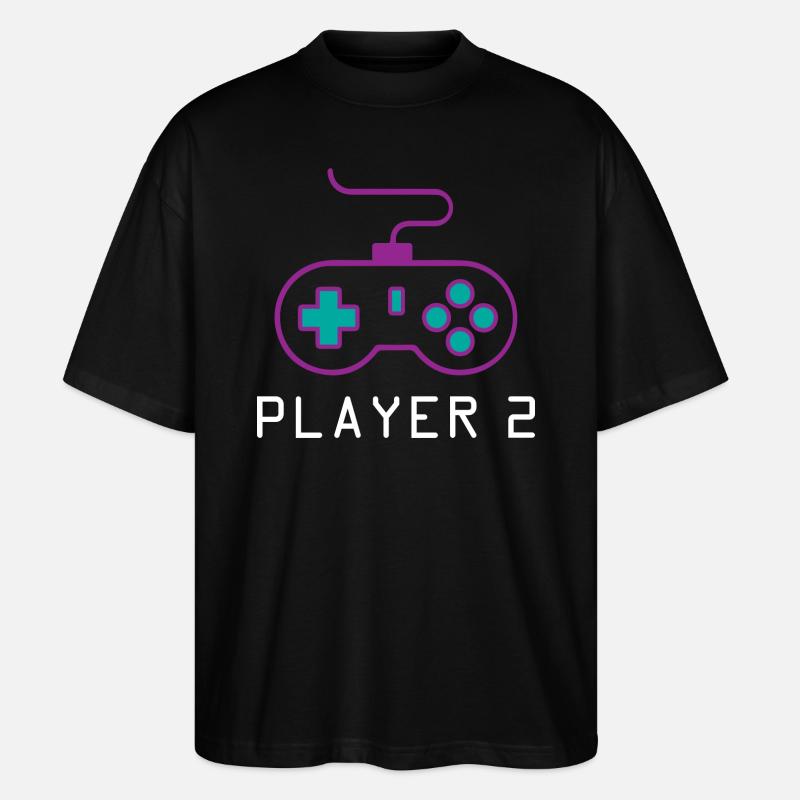 Player 2 Gamer - Stanley/Stella Oversized Unisex Bio T-Shirt Blaster 2.0 - Schwarz