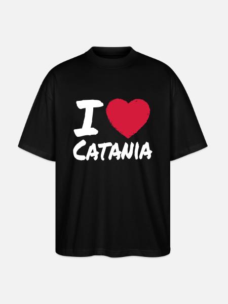I Love Catania - Stanley/Stella Oversized Unisex Bio T-Shirt Blaster 2.0 - Schwarz