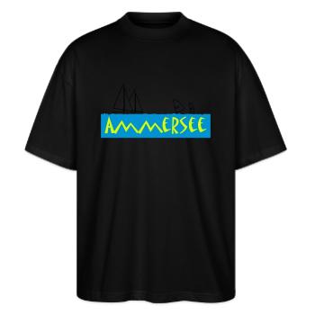 ammersee - Stanley/Stella Oversized Unisex Bio T-Shirt Blaster 2.0 - Schwarz - Vorne - Alina (178cm) & Michal (187cm)