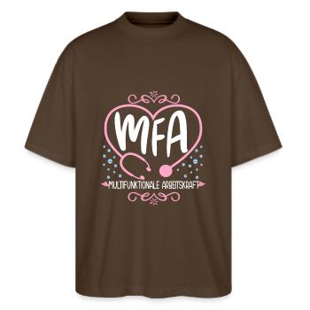 Physician Assistant Multifunctional MFA - Stanley/Stella Oversized Unisex Organic T-shirt Blaster 2.0 - mocha - Front - Alina (178cm) & Michal (187cm)