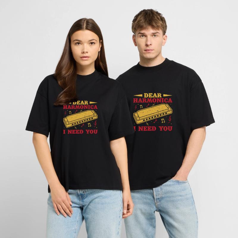 Funny Harmonica Player I Need You Harmonica Stanley/Stella Oversized Unisex Organic T-shirt Blaster 2.0