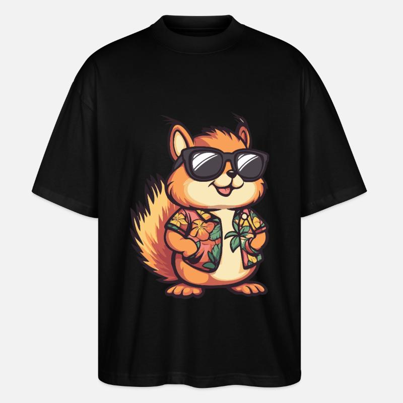 Squirrel Comic Funny Summer - Stanley/Stella Oversized Unisex Organic T-shirt Blaster 2.0 - black