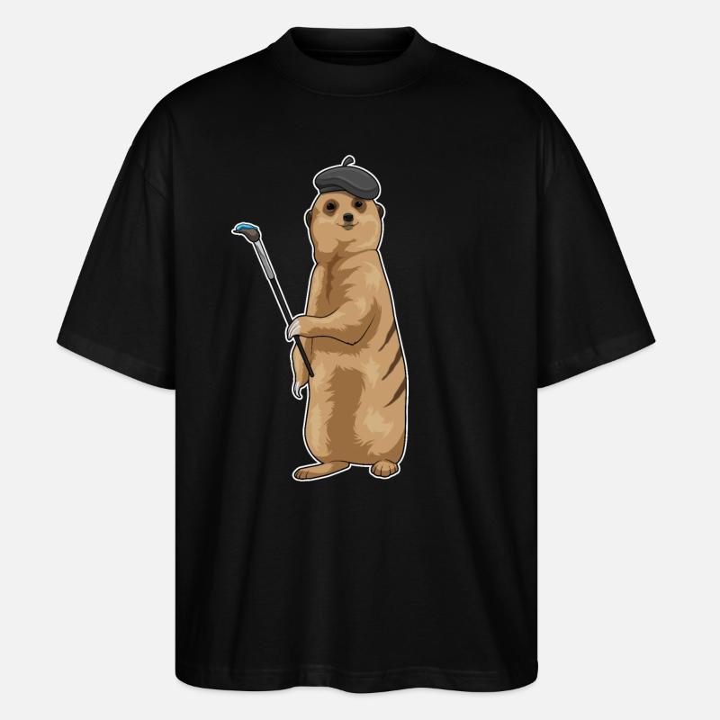 Pinceau de peintre suricate - T-shirt bio Blaster 2.0 coupe oversize Stanley/Stella Unisexe - noir