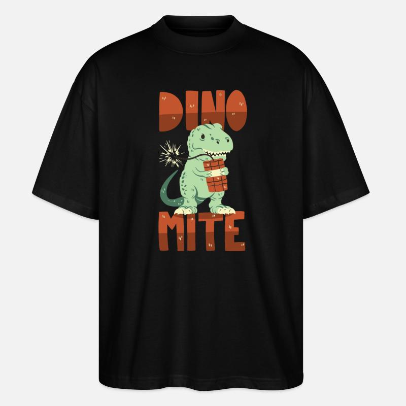 Dino mit Dynamit - Stanley/Stella Oversized Unisex Bio T-Shirt Blaster 2.0 - Schwarz