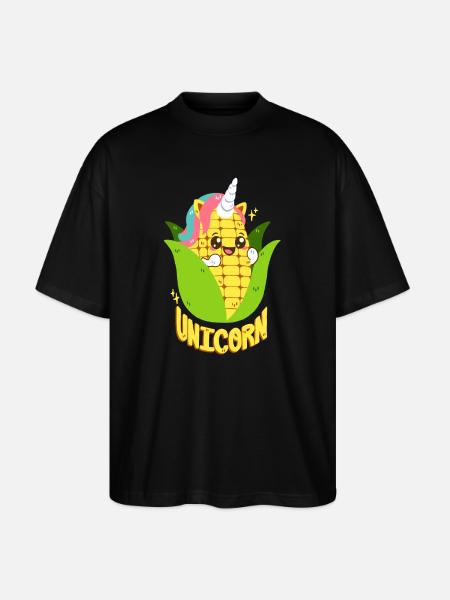 Einhorn-Maiskolben - Stanley/Stella Oversized Unisex Bio T-Shirt Blaster 2.0 - Schwarz