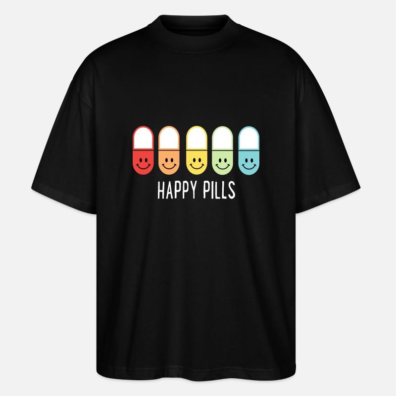 Happy Pills - Stanley/Stella Oversized Unisex Bio T-Shirt Blaster 2.0 - Schwarz
