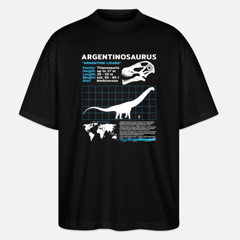 Argentinosaurus Datenblatt - Stanley/Stella Oversized Unisex Bio T-Shirt Blaster 2.0 - Schwarz